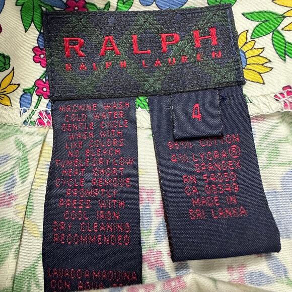 Vintage Ralph Ralph Lauren Spring Floral Ruffle Bottom Skirt Size 4 - Picture 2 of 5